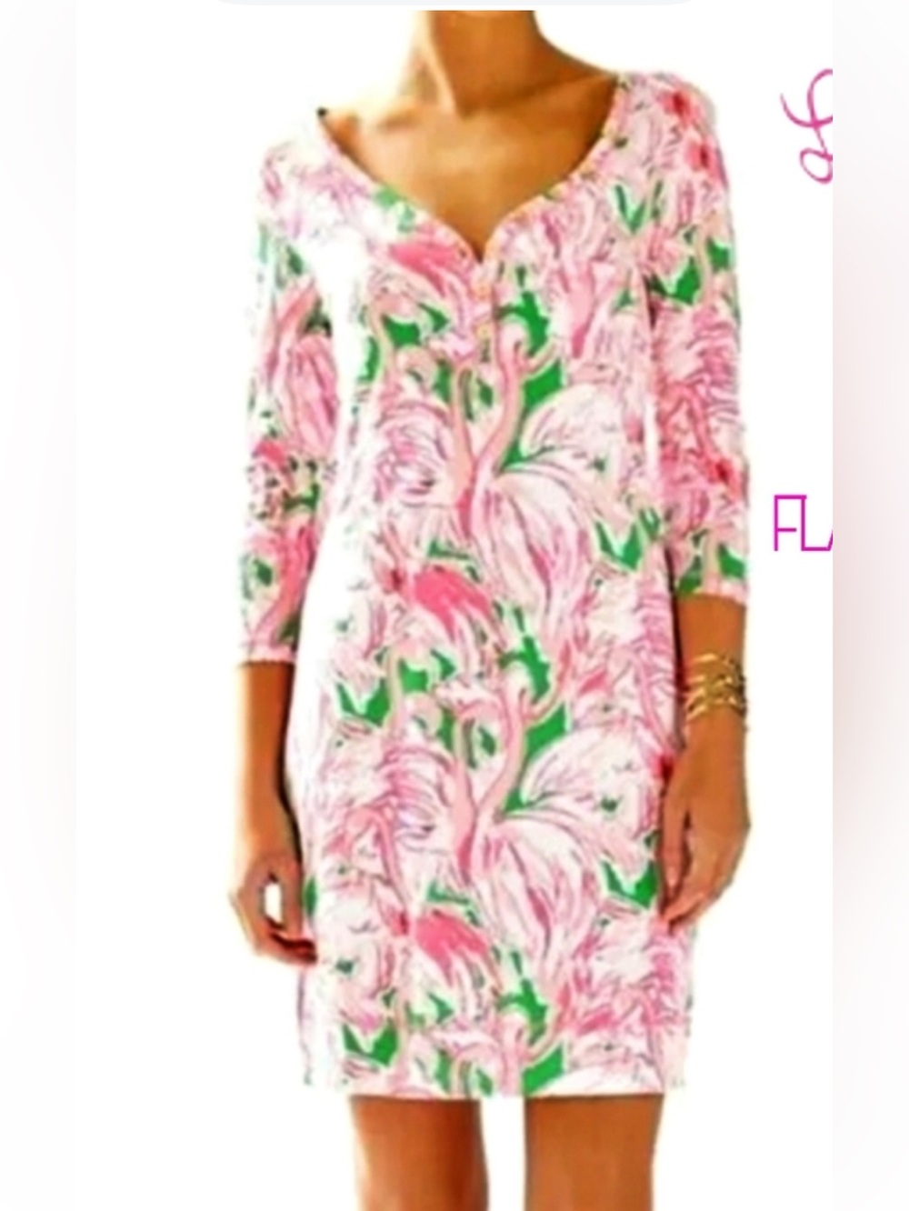 Lilly Pulitzer Palmetto dress in the Pink Colony Flamingo print size Medium